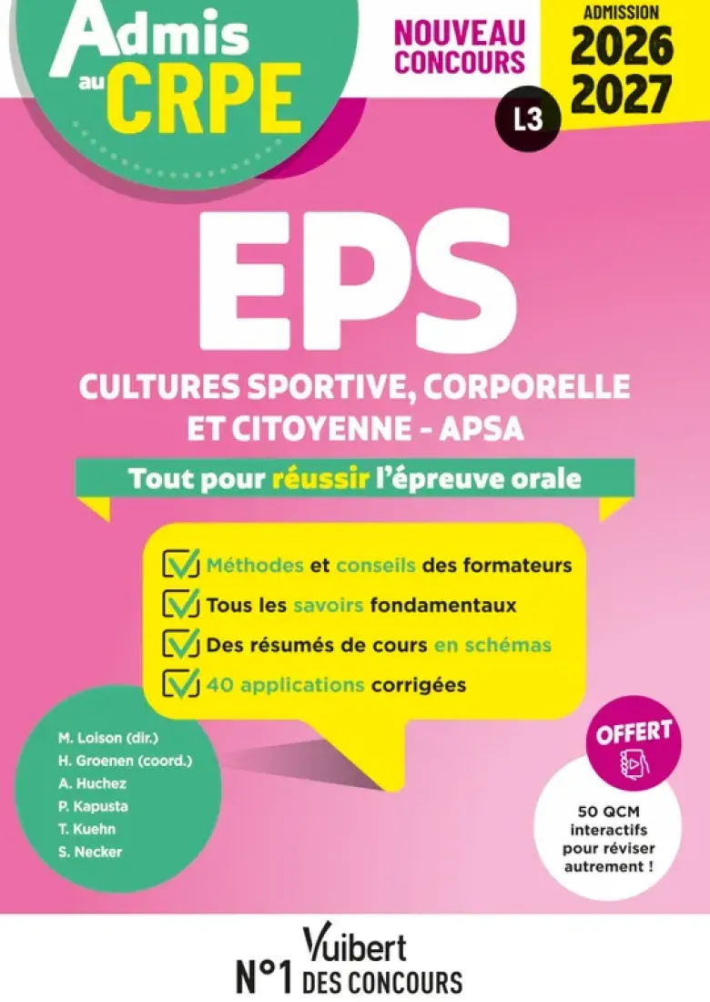 Admis au CRPE 2026-2027 - Epreuve orale d’admission L3 - EPS