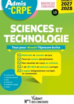 Admis au CRPE 2027-2028 - Sciences et technologie : Epreuve écrite d’admissibilité L3
