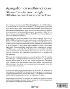 Agrégation de mathématiques - 10 ans d’annales avec corrigés détaillés de questions fondamentales