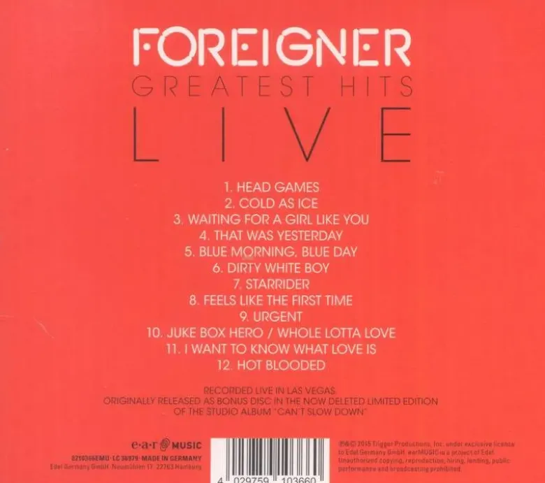 AlbumCD 12 CM LP Greatests Hits Live