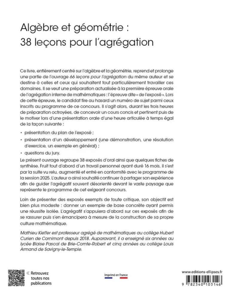 Algèbre et géométrie