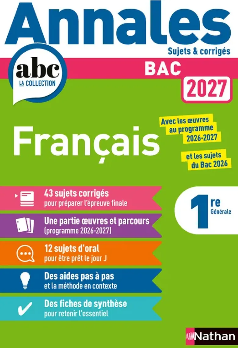 Annales Bac Français 2027