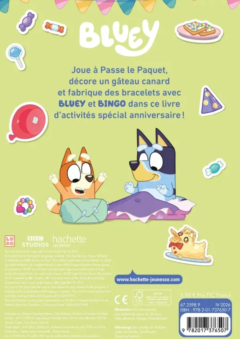 Bluey - Joyeux anniversaire ! - Activités et autocollants