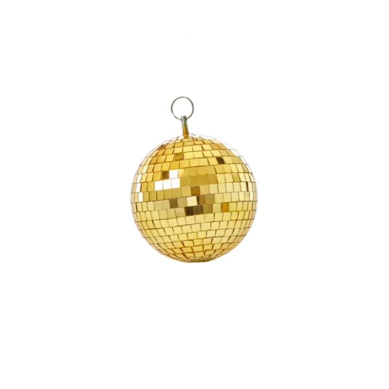 Boule disco à facettes - Or - 15 cm