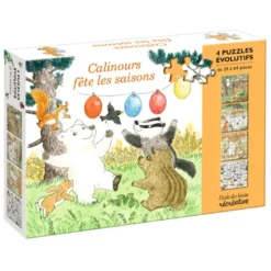 Calinours fête les saisons - 4 puzzles évolutifs
