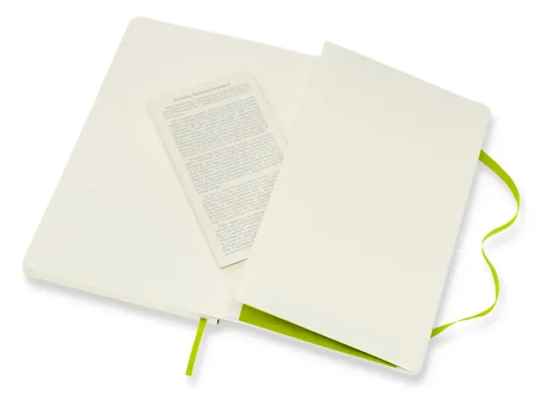 Carnet souple grand format -pages blanches - Vert citron