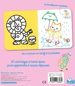 Coloriages à bords pailletés - Alex le T-rex