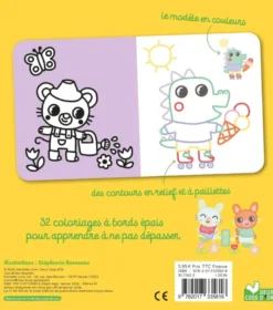 Coloriages à bords pailletés - Ninon le chaton