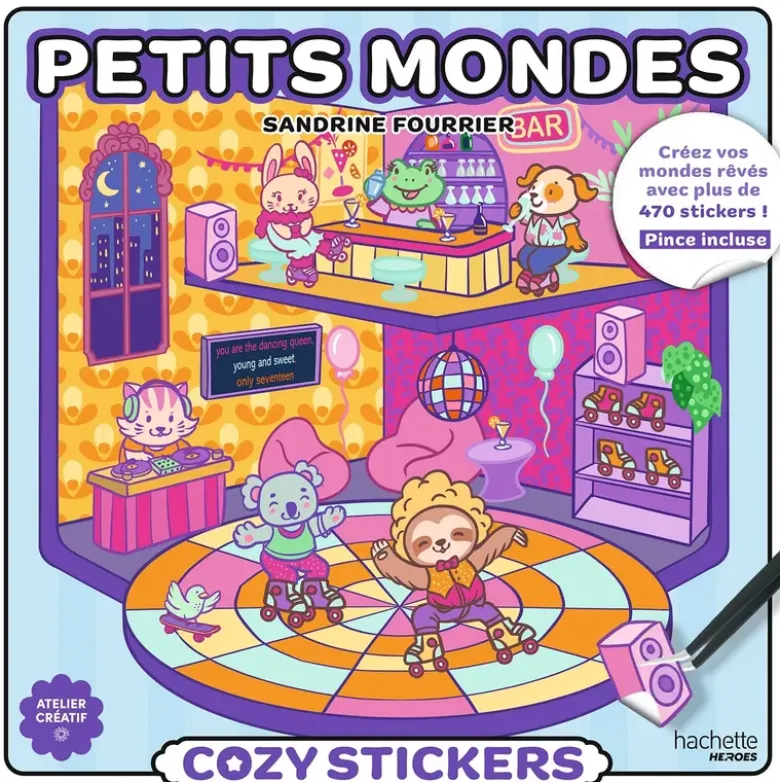 Cozy stickers (avec pince) - Petits mondes