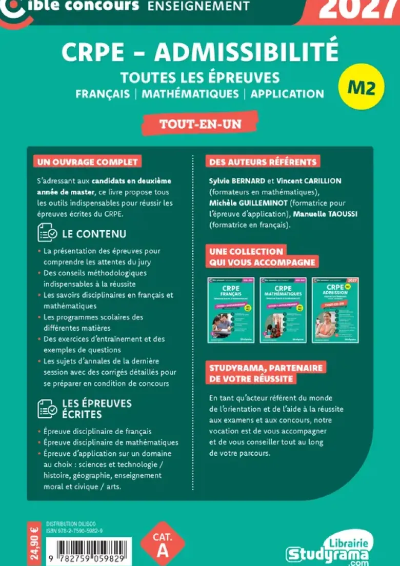 CRPE – Admissibilité – Toutes les épreuves (Concours 2026-2027)