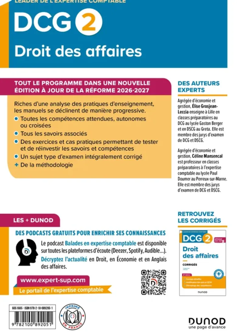 DCG 2 Droit des affaires - Manuel - Réforme 2026-2027