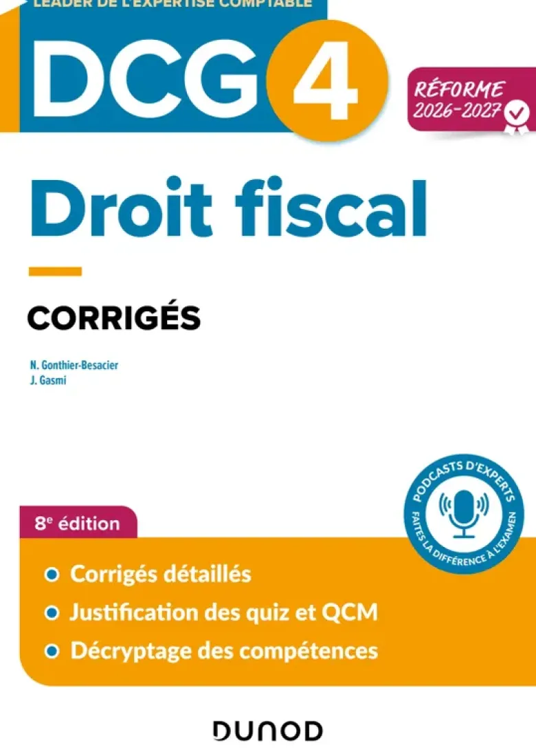 DCG 4 - Droit fiscal - Corrigés - Réforme 2026-2027
