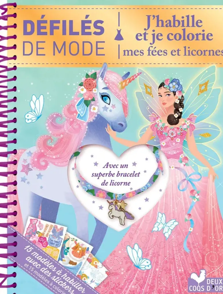 Défilés de mode - J'habille et je colorie mes licornes et fées