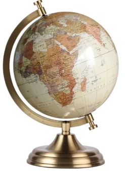 Globe Retro 18 Cm Antique Pied Laiton
