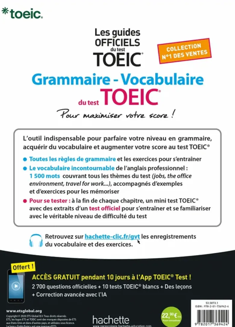 Grammaire - Vocabulaire TOEIC® (conforme auxtests TOEIC®)