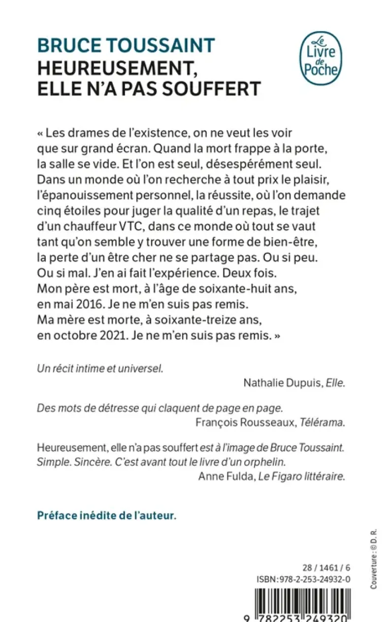 Heureusement, elle n'a pas souffert