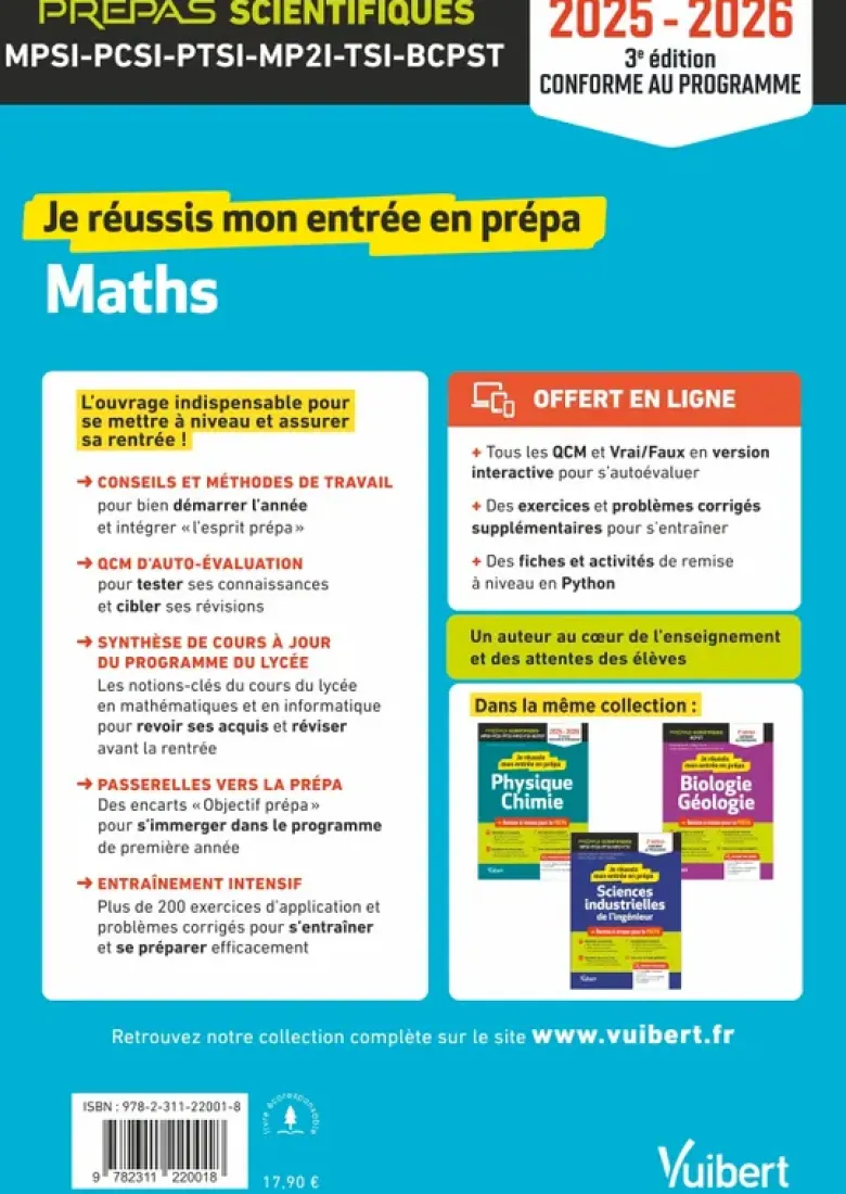 Je réussis mon entrée en prépa scientifique. Mathématiques 2025-2026