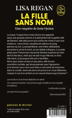 La Fille sans nom(Une enquête de Josie Quinn, Tome 2)