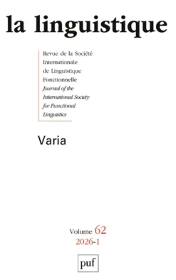 La linguistique 2026, VOL. 62(1)