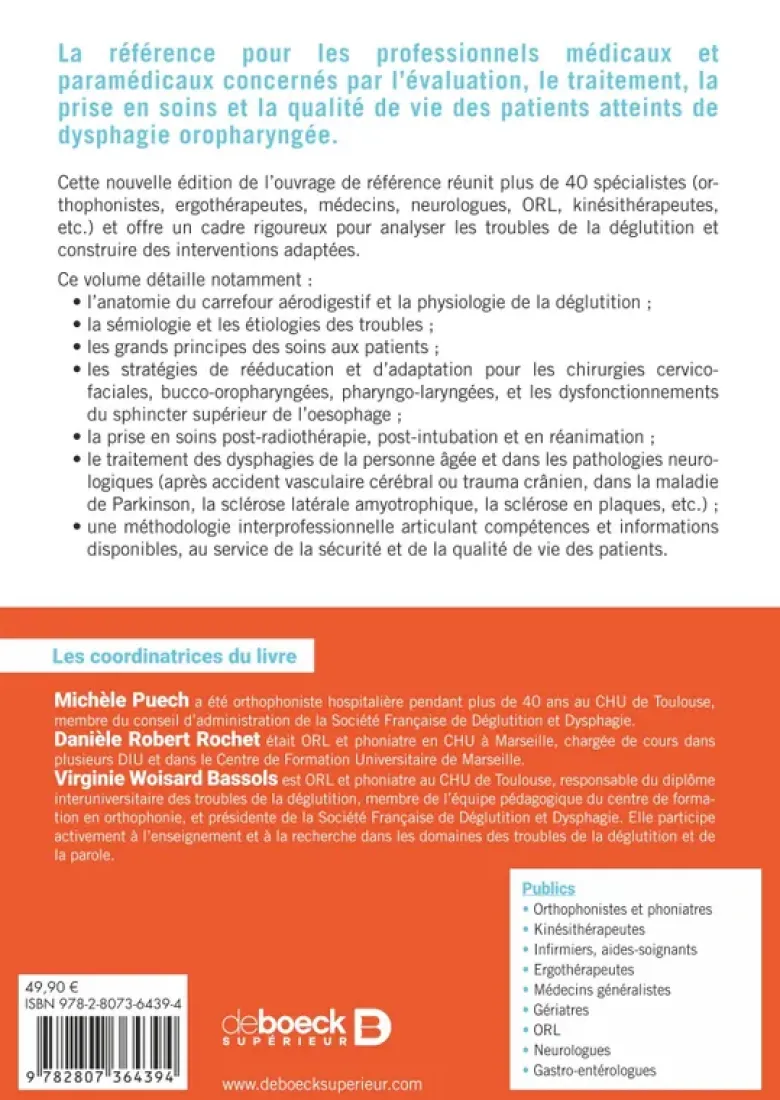 La réhabilitation de la déglutition chez l'adulte