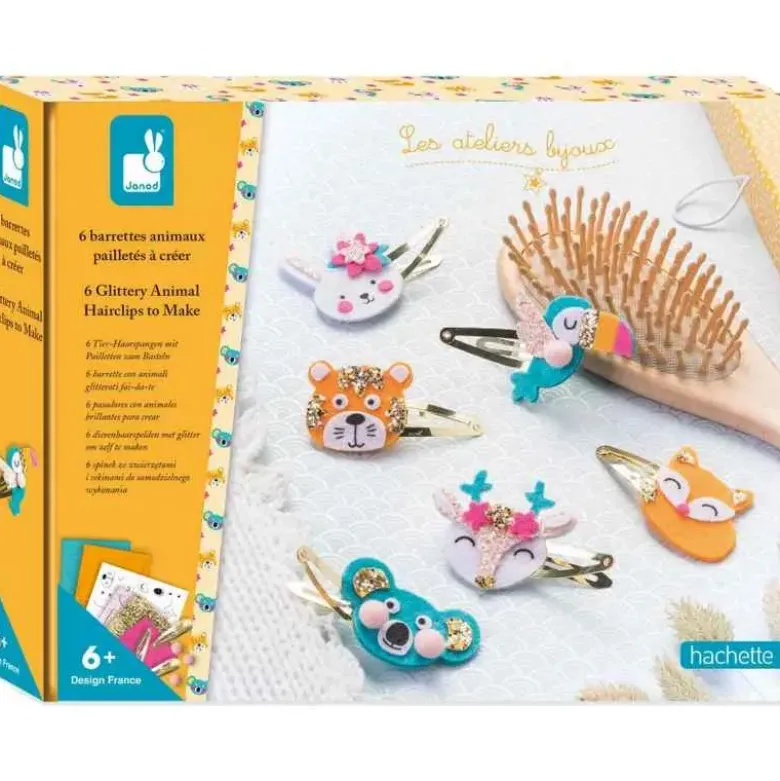 Les Ateliers Bijoux - 6 Barettes Animaux Pailletees