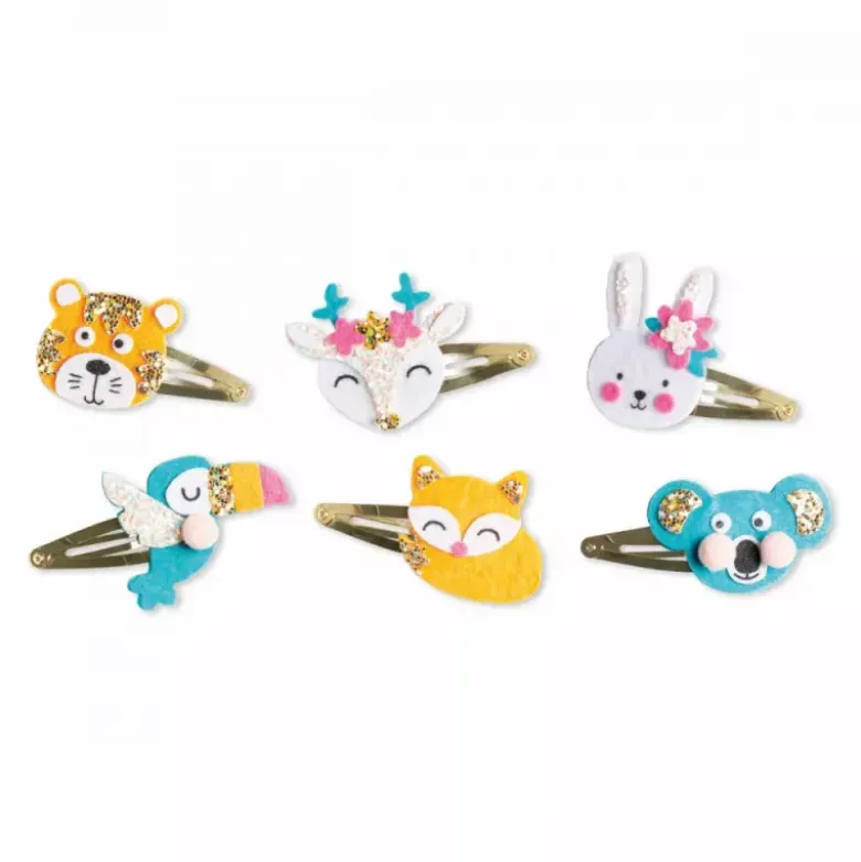 Les Ateliers Bijoux - 6 Barettes Animaux Pailletees