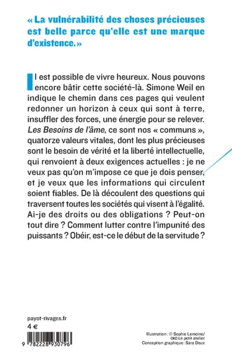 Les besoins de l'âme