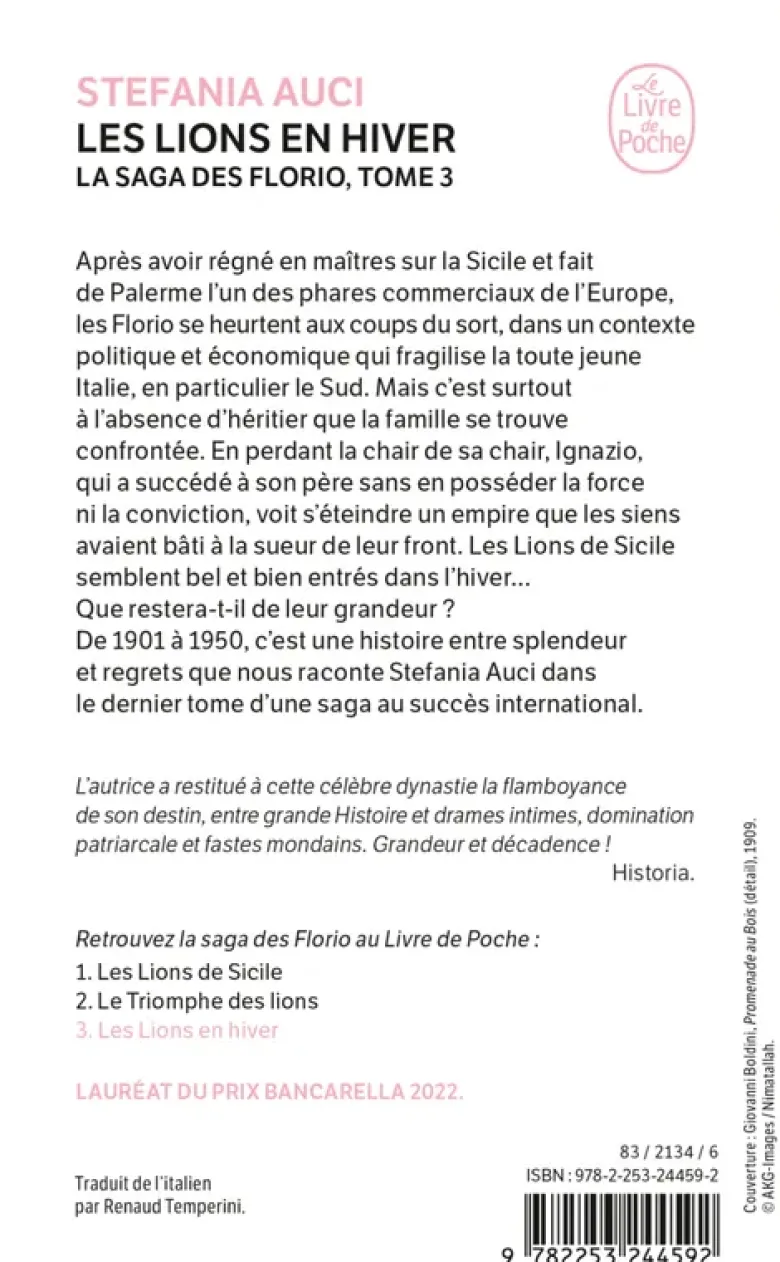 Les Lions en hiver (Les Florio, Tome 3)