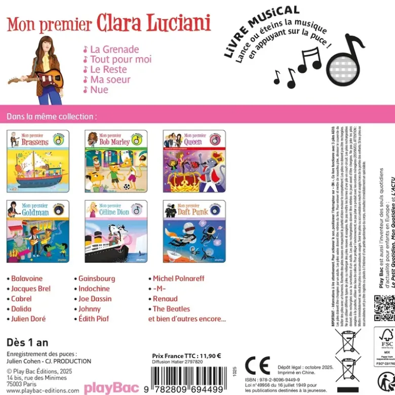Livre musical - Mon premier Clara Luciani