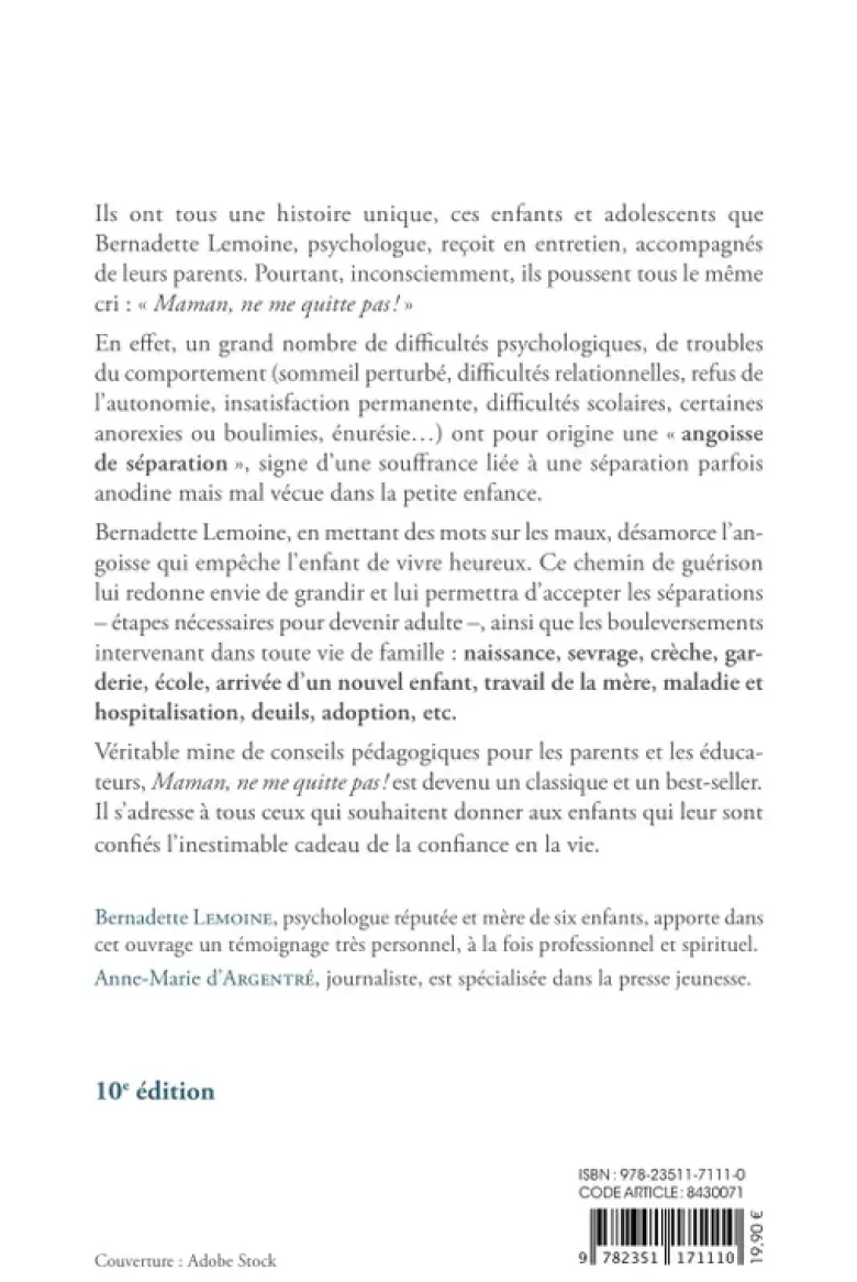 Maman, ne me quitte pas ! (nouvelle édition)