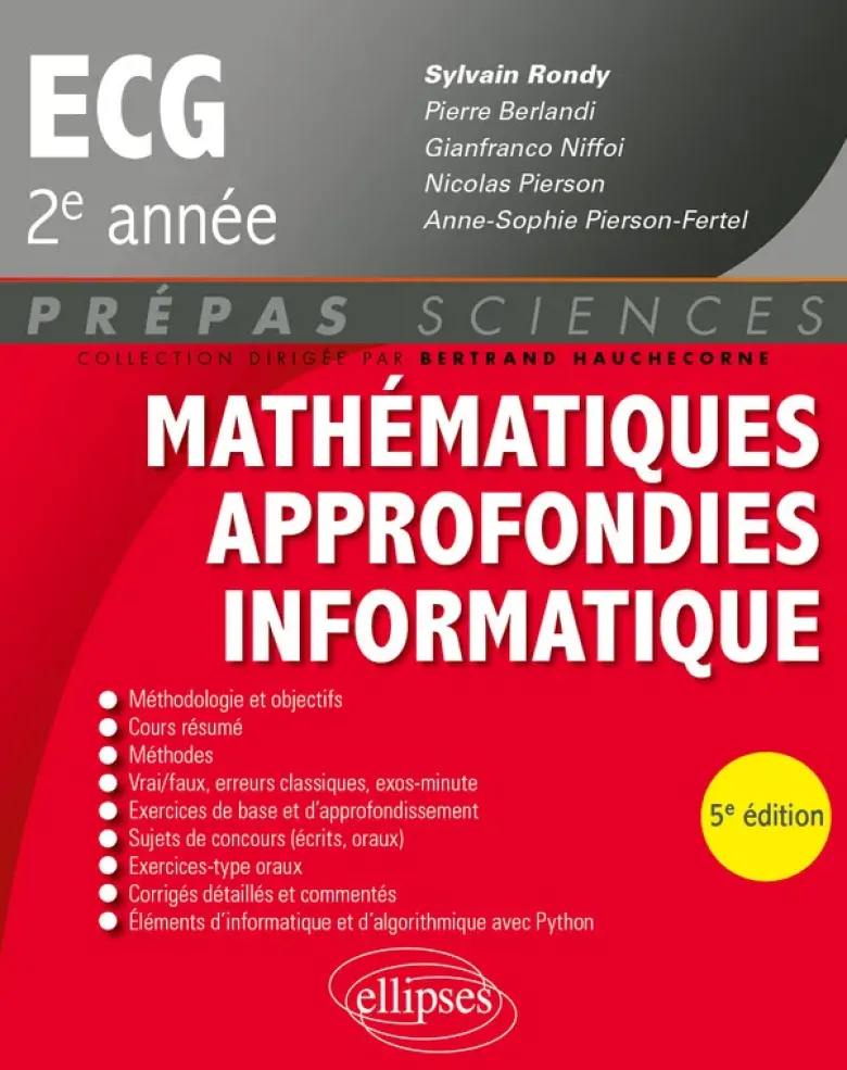Mathématiques approfondies - Informatique - prépas ECG 2e année