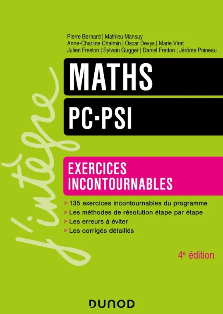 Maths - Exercices incontournables - PC-PSI - 4e éd.