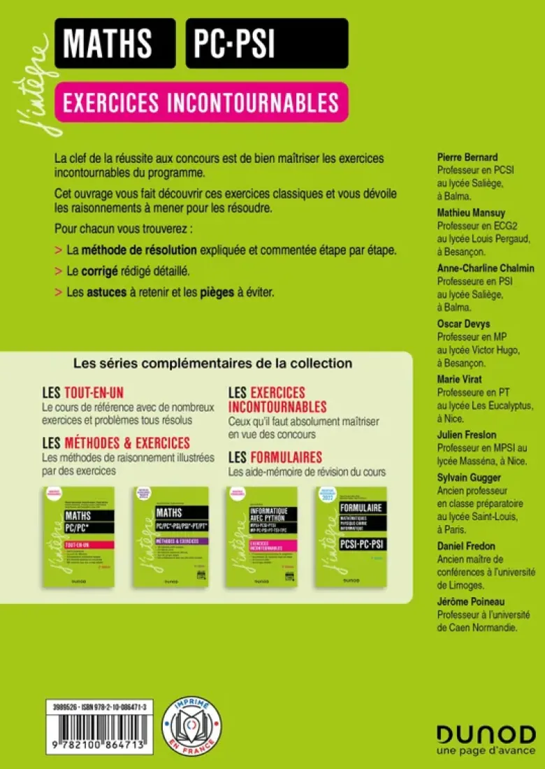 Maths - Exercices incontournables - PC-PSI - 4e éd.