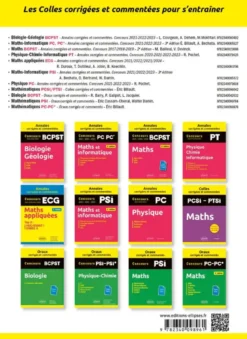 Maths. MPSI. Colles corrigées et commentées