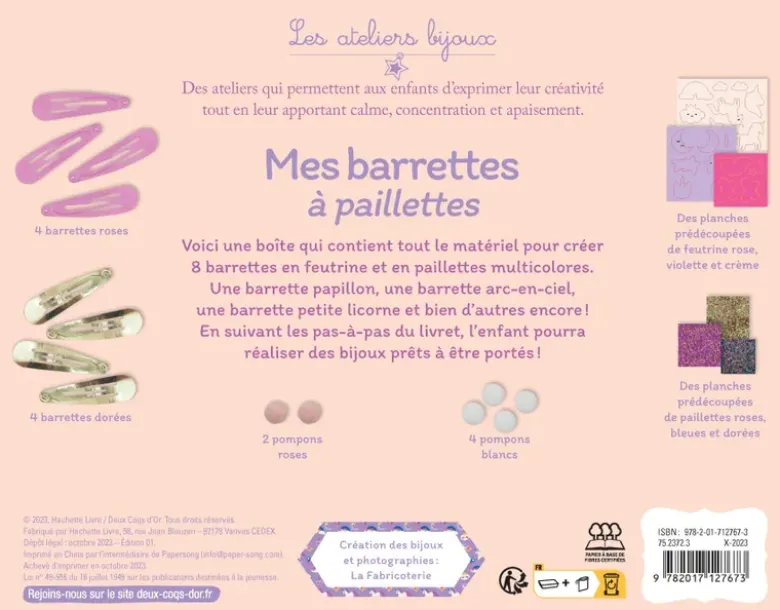 Mes barrettes à paillettes - coffret avec accessoires