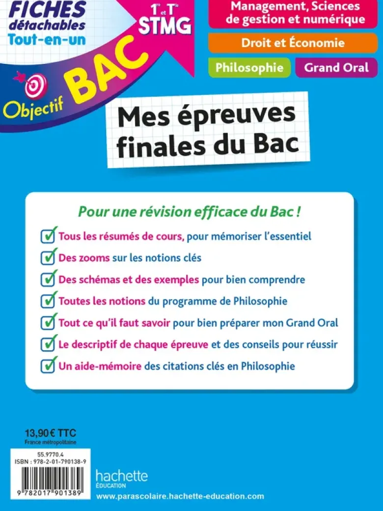 Objectif BAC Fiches Tout-en-un 1re et Term STMG - Mes épreuves finales du Bac