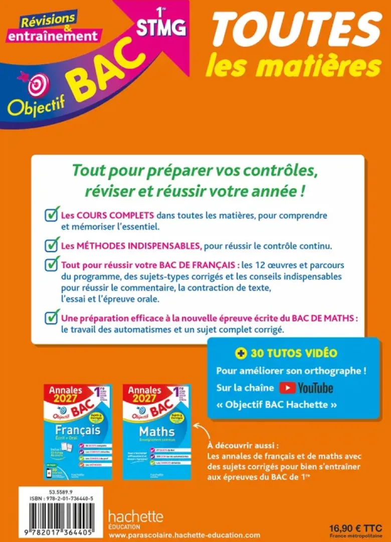 Objectif BAC 2027 - 1re STMG Toutes les matières