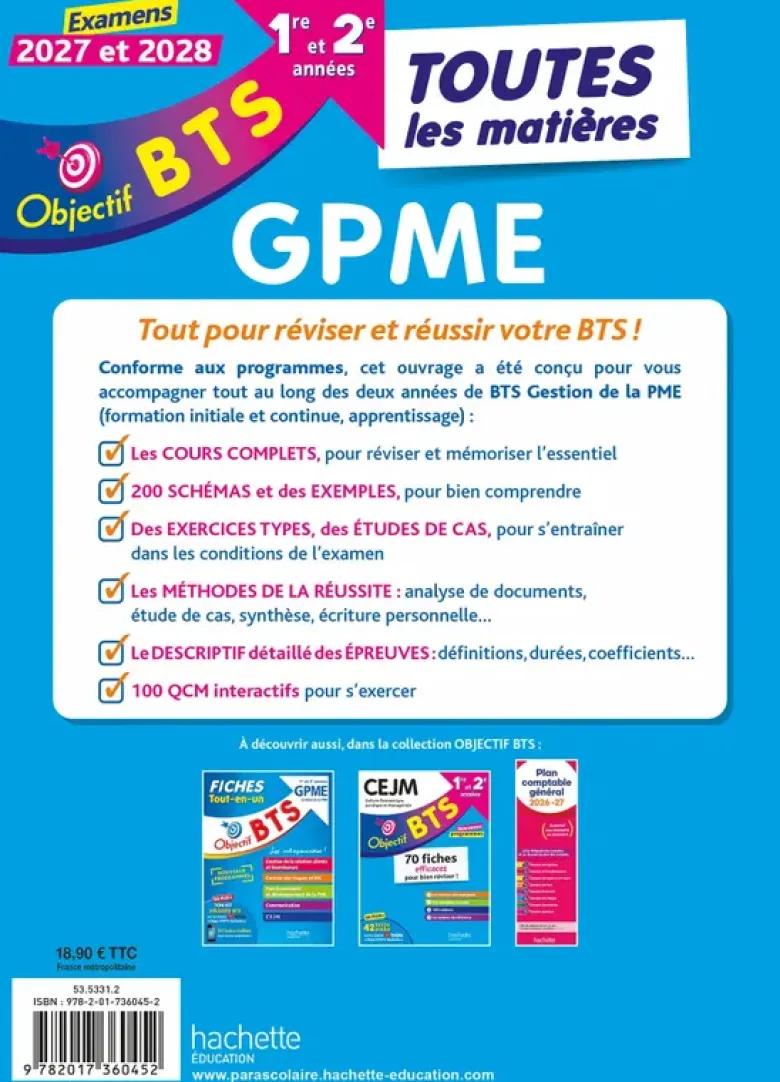 Objectif BTS GPME (1re et 2e années) - Toutes les matières, examens 2027-2028