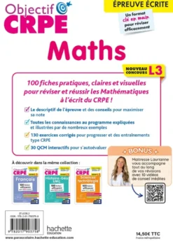 Objectif CRPE 2026 - Maths - 100 fiches pour bien réviser- ép. écrite d'admissibilité L3