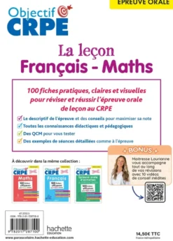 Objectif CRPE 2026 - épreuve orale de leçon - français et maths - 100 fiches pour bien réviser - M2