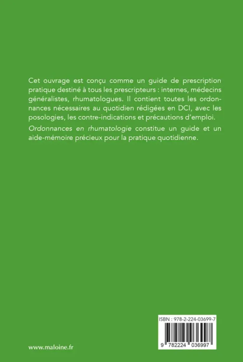 Ordonnances en rhumatologie 2025, 2e éd.