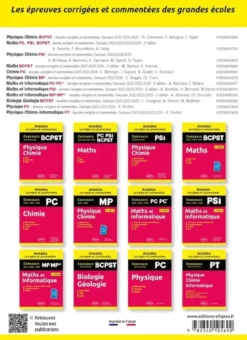 Physique MP, MPI, PC. Annales corrigées et commentées 2023/2024/2025. Concours X-ENS-ESPCI