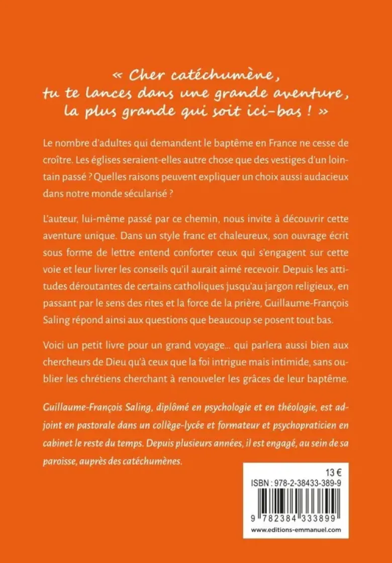 Pour toi qui demandes le baptême