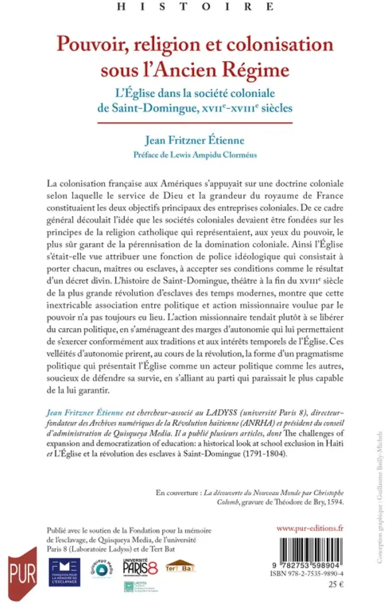 Pouvoir, religion et colonisation sous l'Ancien Régime