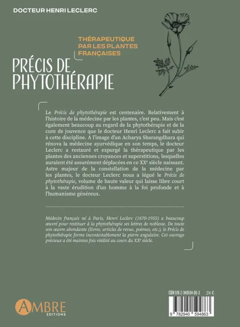 Précis de phytothérapie - Thérapeutique par les plantes françaises