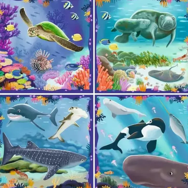 4 Puzzle Up! Animaux Marins