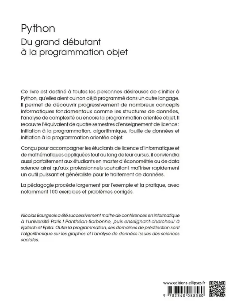 Python, du grand débutant à la programmation objet