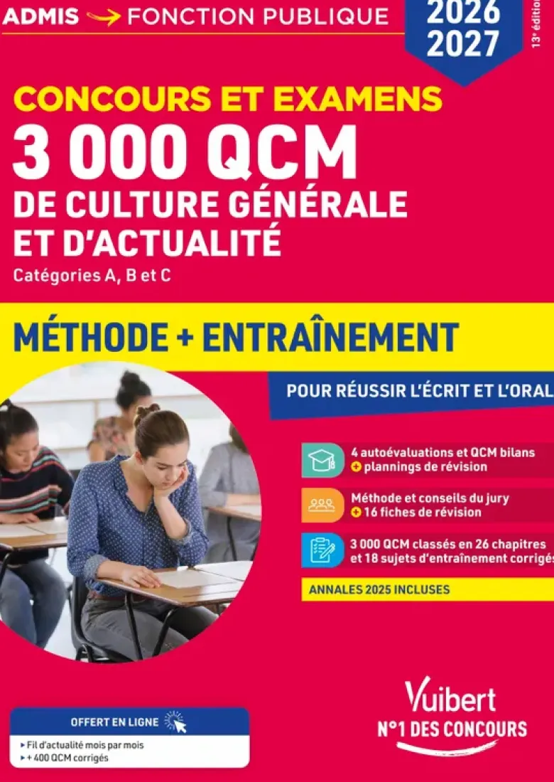 3000 QCM de culture générale et d'actualité - Méthode et entraînement - Concours 2026-2027