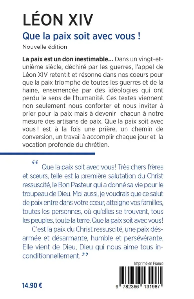 Que la paix soit avec vous !