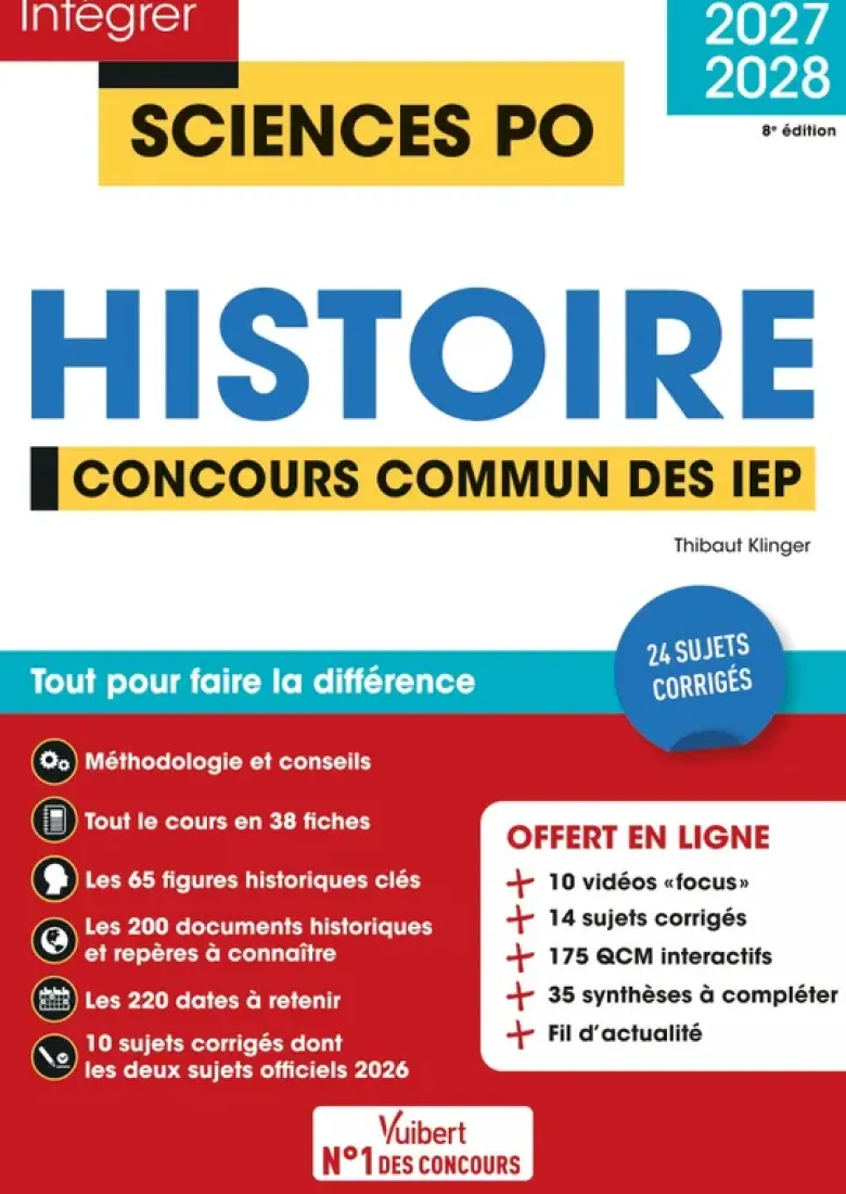 Sciences Po - Histoire - Concours commun des IEP 2027-2028